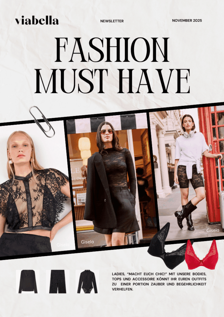 3 Frauen in verschiedenen Spitzen Outfits, schwarz.